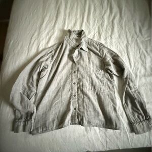 L'AGENCE Light Gray Casual Button-Down Shirt